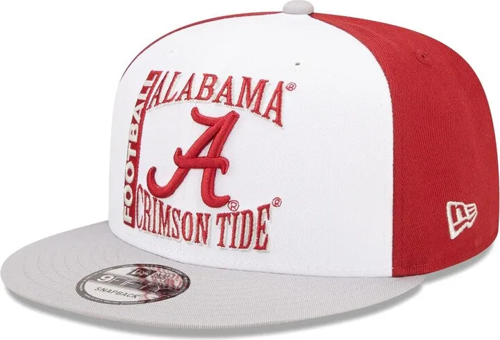 Men's New Era White and Crimson Alabama Crimson Tide Retro Sport 9FIFTY Snapback Hat