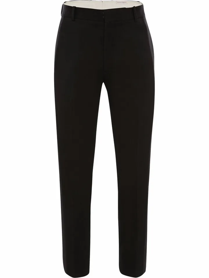 Mid-Rise Straight Leg Trousers