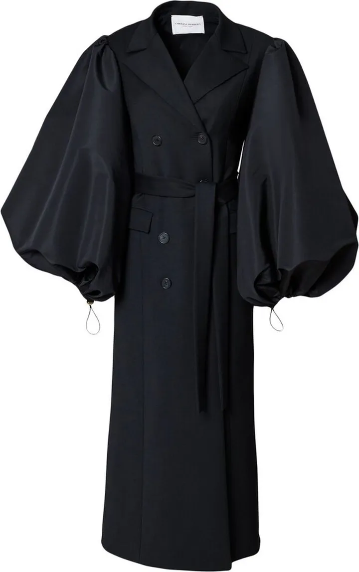 Double-Breasted Oversize-Sleeved Coat