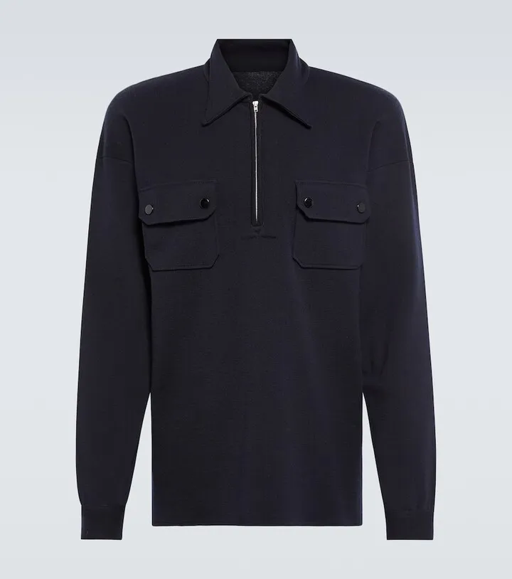 Utility cotton and wool hoodie