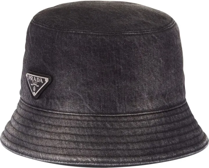 Logo-Plaque Denim Bucket Hat