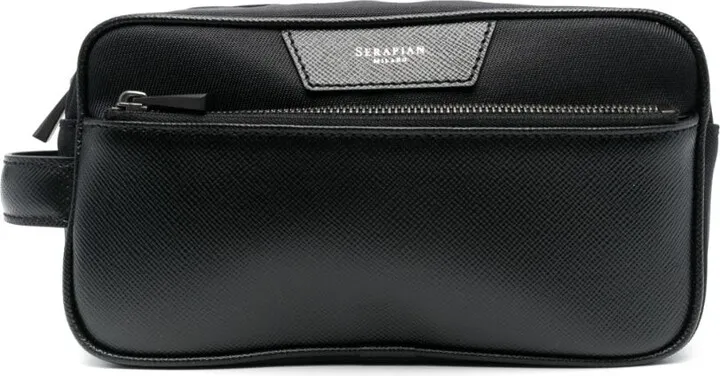 Logo-Patch Zipped Wash Bag