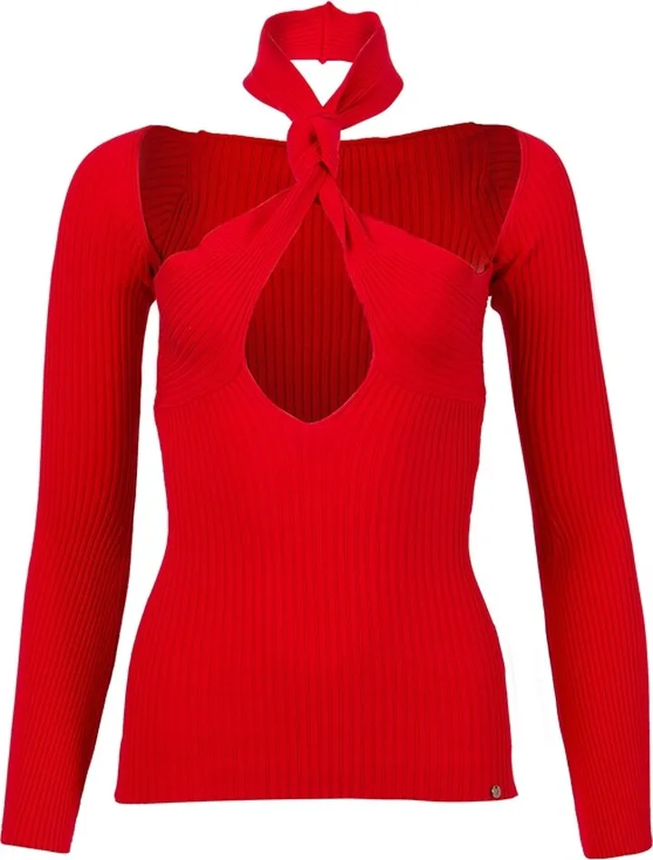 Knotted Halter Top Red