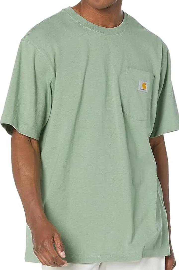 Carhartt Loose Fit Heavyweight Short Sleeve Pocket T-Shirt (Jade Heather) Men's T Shirt