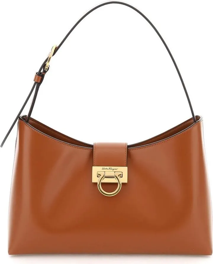Salvatore Ferragamo Trifolio Gancini Buckle Shoulder Bag