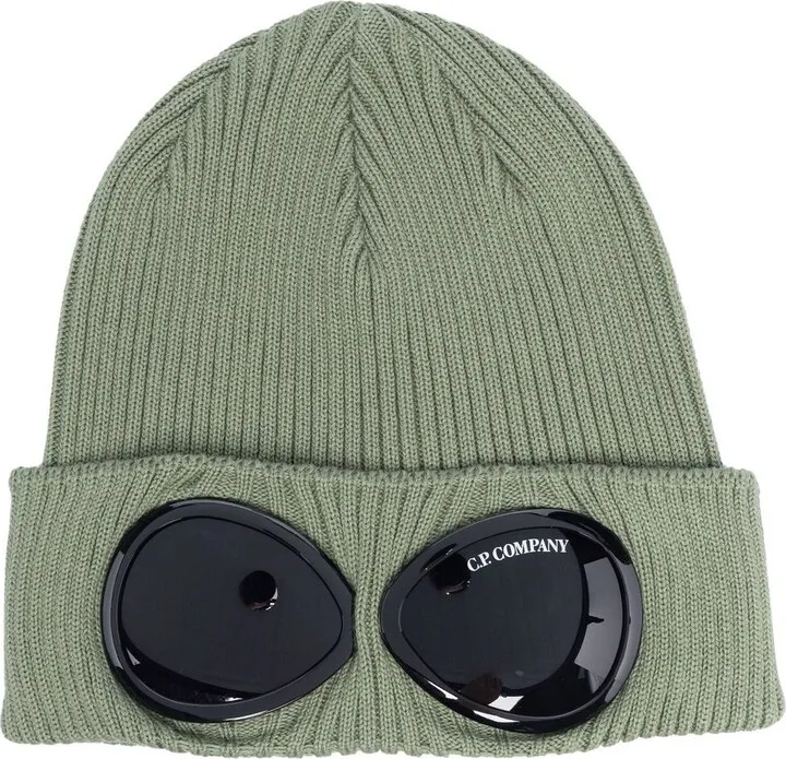 Goggles ribbed-knit beanie