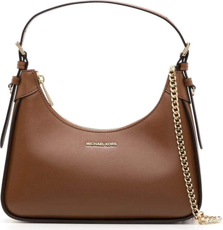 Logo-Plaque Leather Shoulder Bag