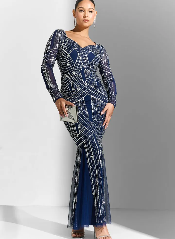 Embellished Sweetheart Neck Dress