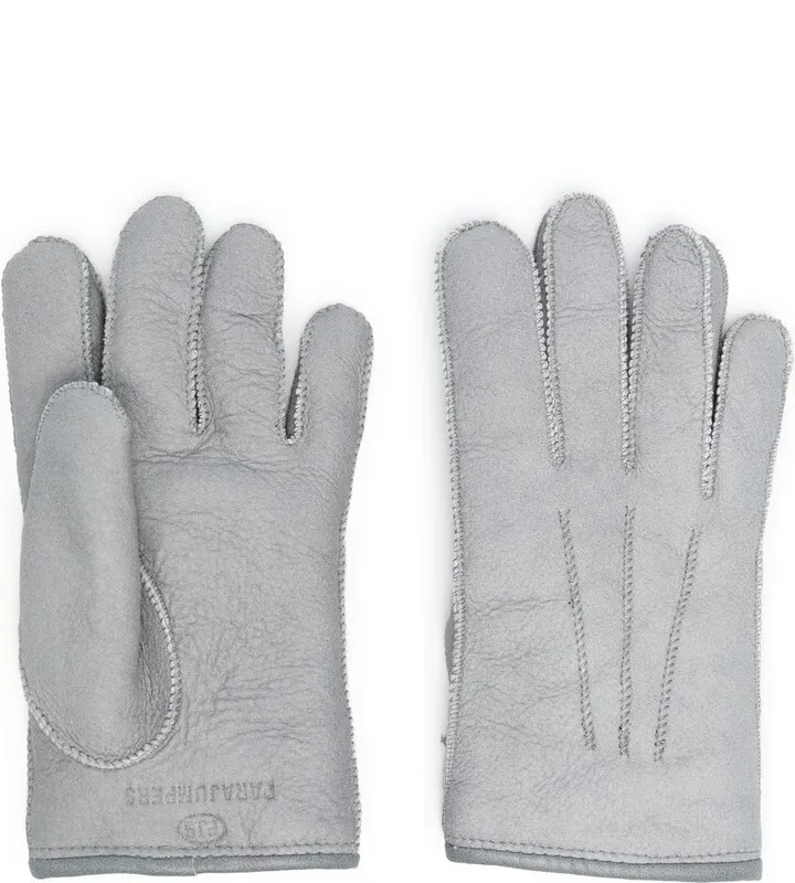 Logo-Embossed Shearling Gloves