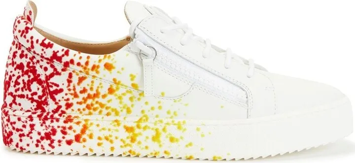 Paint-Splatter Low-Top Sneakers