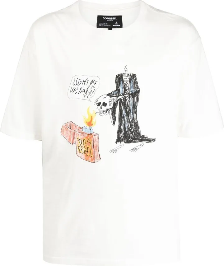 illustration-style print T-shirt
