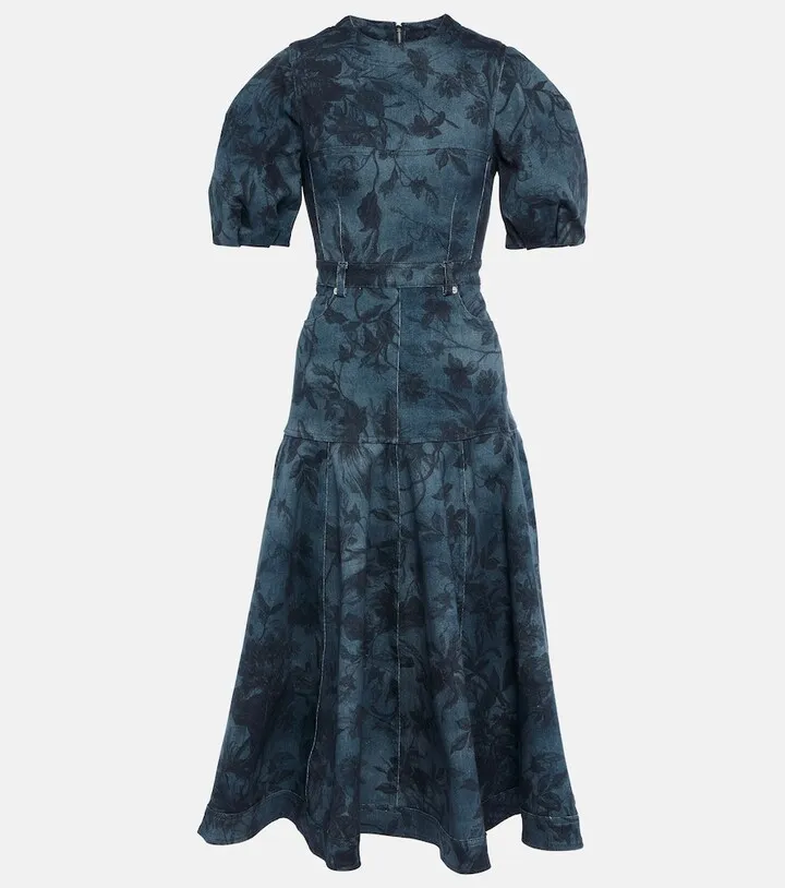 Lorelei floral denim midi dress