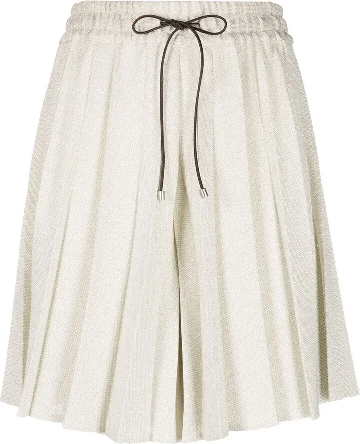 Pleated High-Waisted Skorts