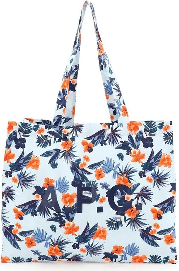 A.P.C. Floral Logo Printed Tote Bag