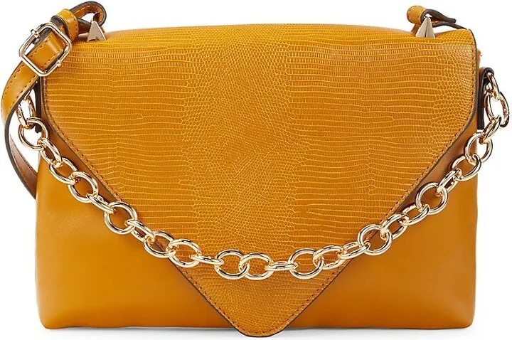 Chain Leather Envelope Crossbody Bag