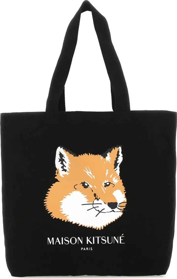 Shopping bag realized in pure cotton canvas characterized by Fox Head print at the front.