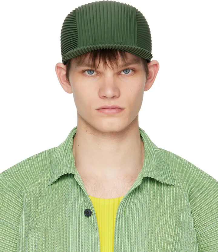 Homme Plissé Issey Miyake Green Pleats Cap