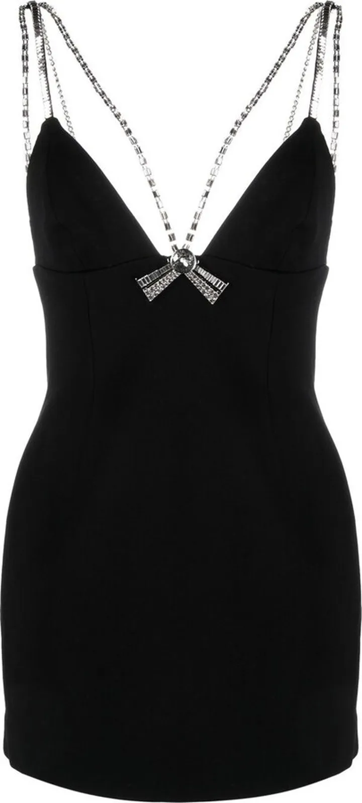 Deco Bow crystal-embellished minidress