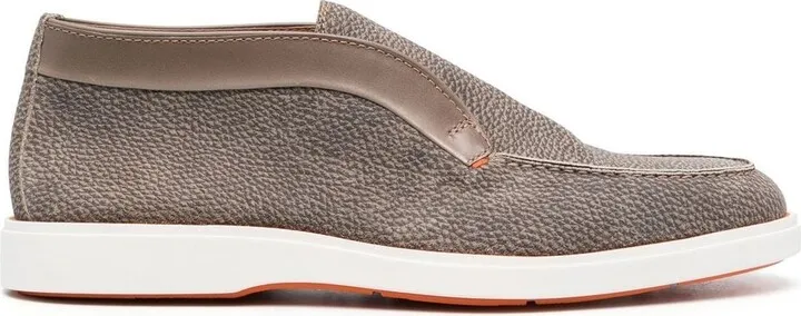 Grained Leather Ankle Loafers