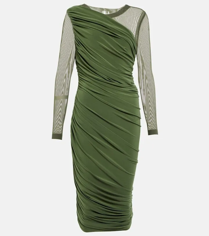 Diana ruched jersey midi dress