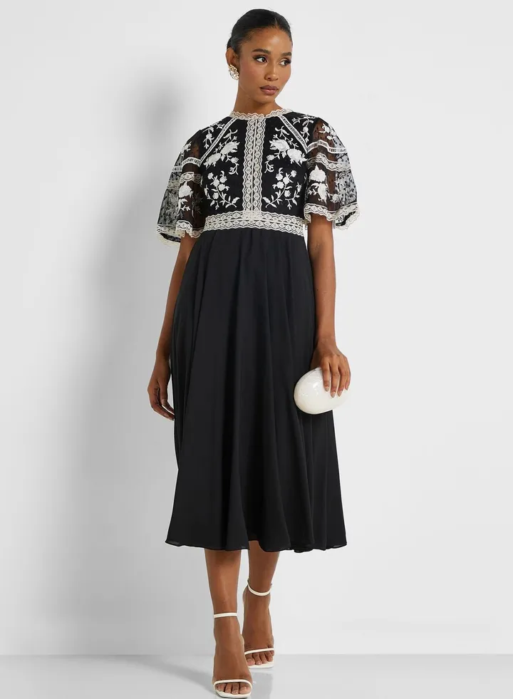 Belted Tiered Dress