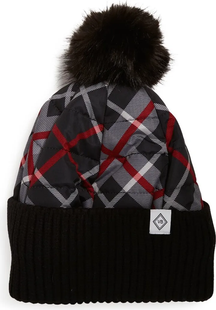 Vera Bradley Women's Quilted Pom Beanie Paris Plaid