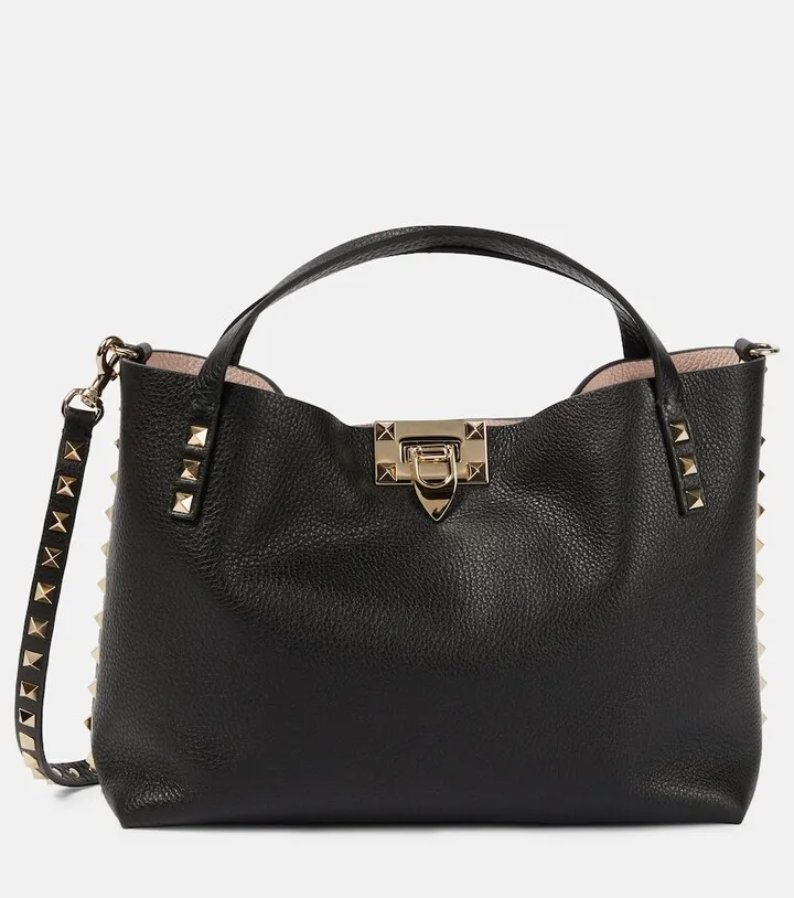 Rockstud Small leather tote