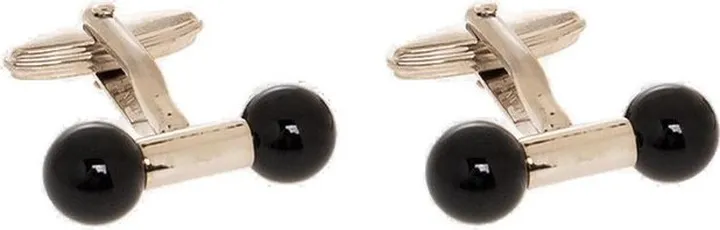 Lanvin Logo Engraved Onyx Cufflinks