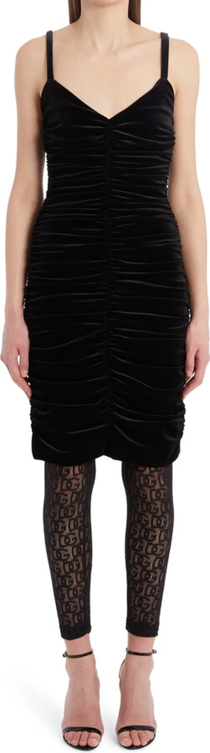 Ruched Velvet Dress
