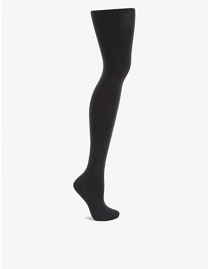 Womens Black Velvet 66 leg Support Tights