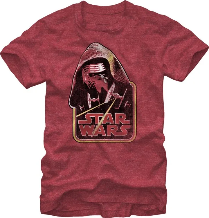 Men's Star Wars The Force Awakens Retro Kylo Ren T-Shirt - Red Heather - 2X Large