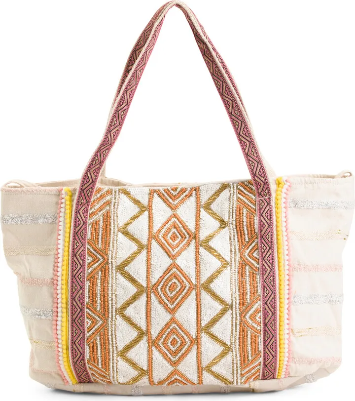 Jacquard Beaded Tote