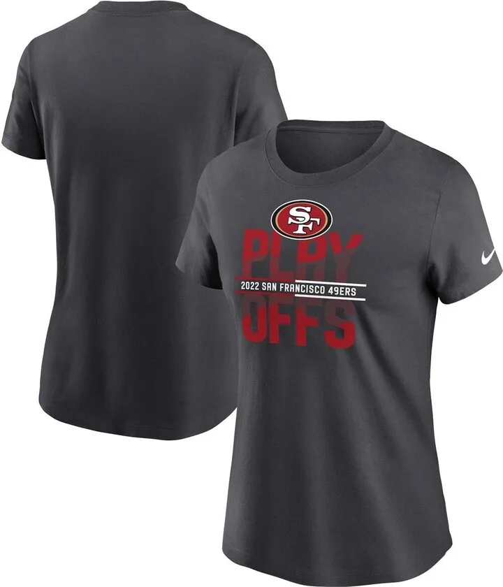 Women's Nike Anthracite San Francisco 49ers 2022 Nfl Playoffs Iconic T-shirt