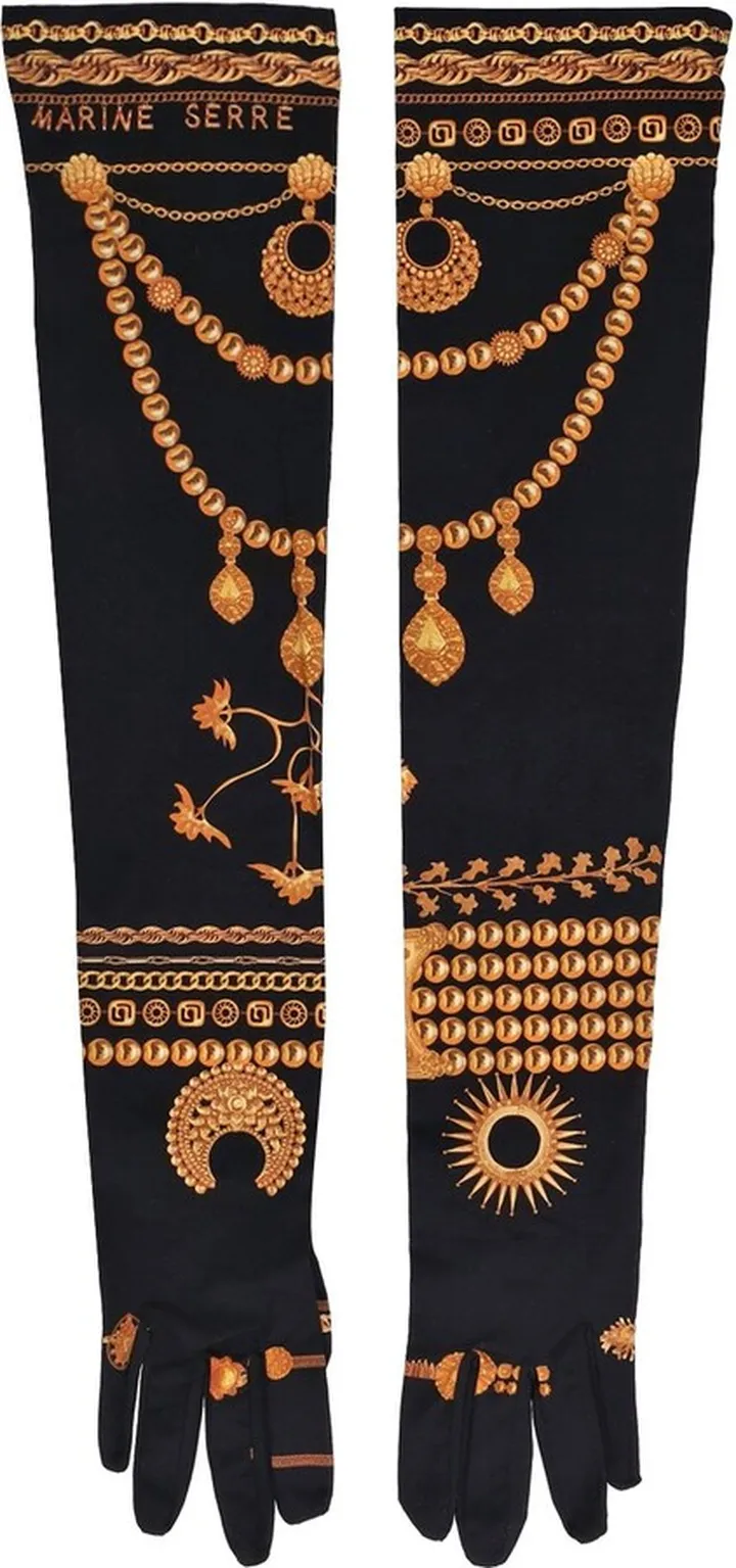 Regenerated printed long gloves