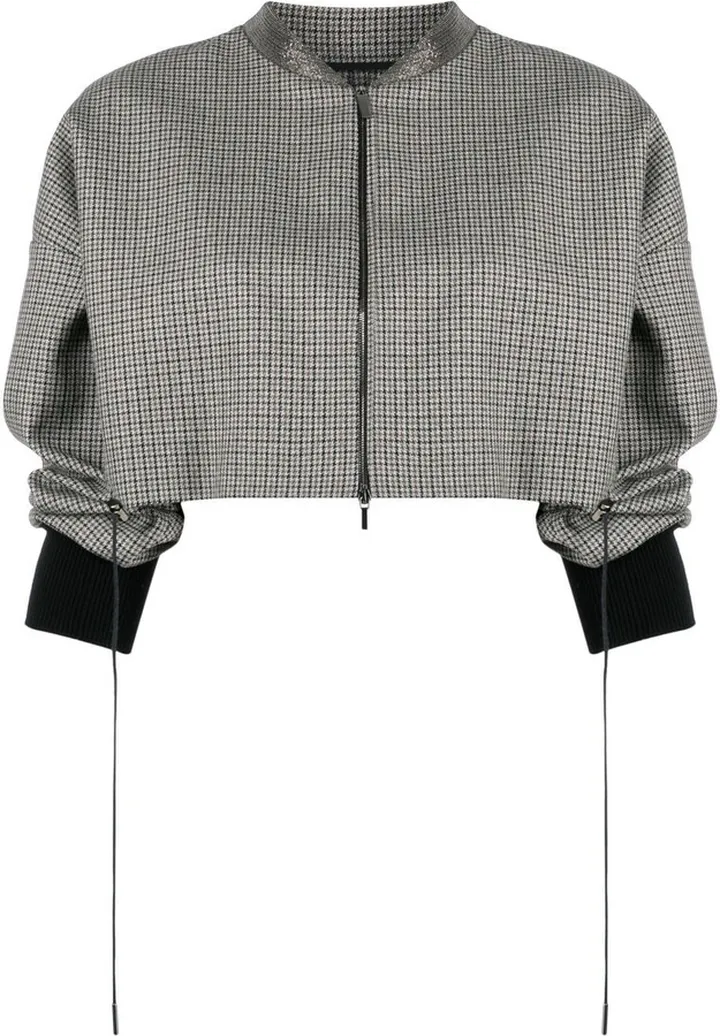Cropped Virgin Wool Bomber Jacket