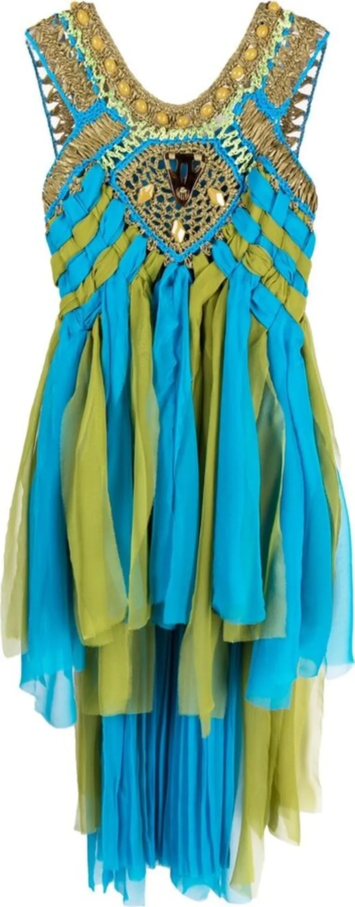Interwoven Bead-Embellished Midi Dress