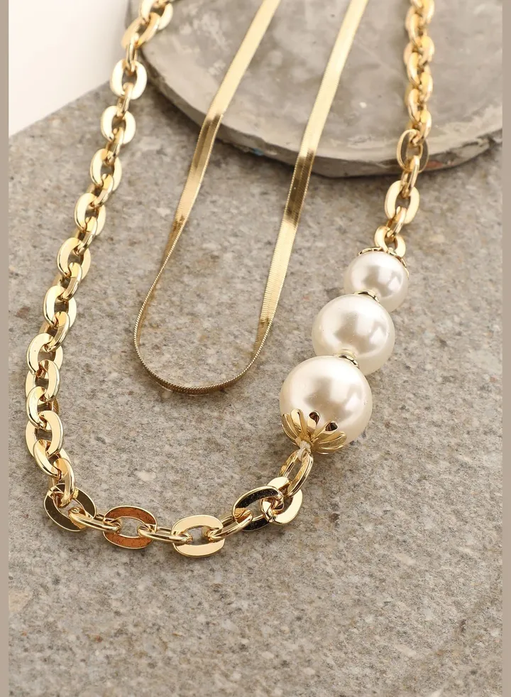 Gold Plated Pearls Necklace