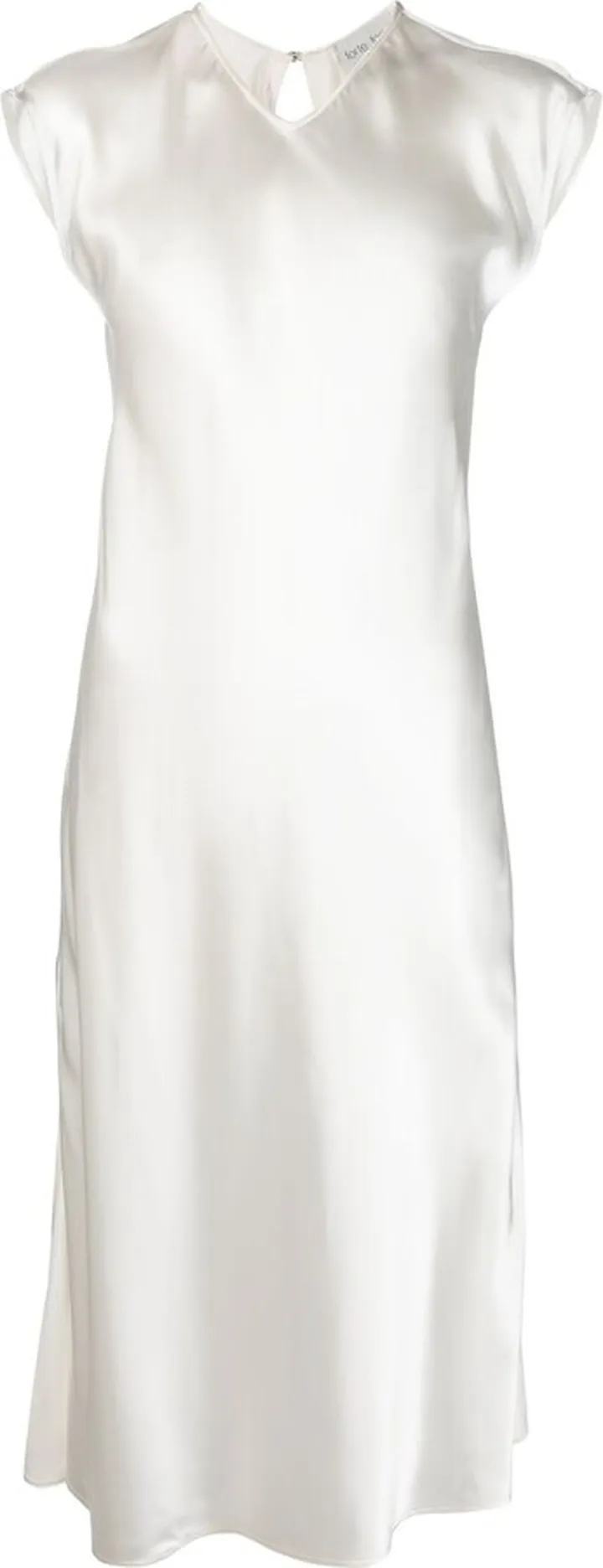 Satin-Finish Midi Dress