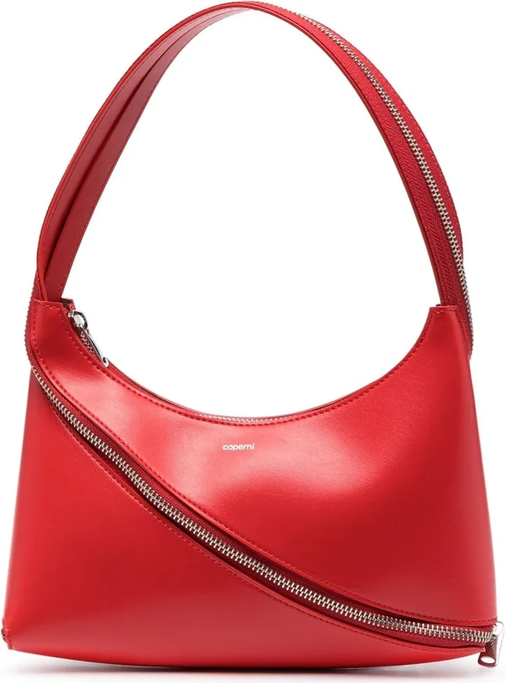 Zip-Embellished Shoulder Bag