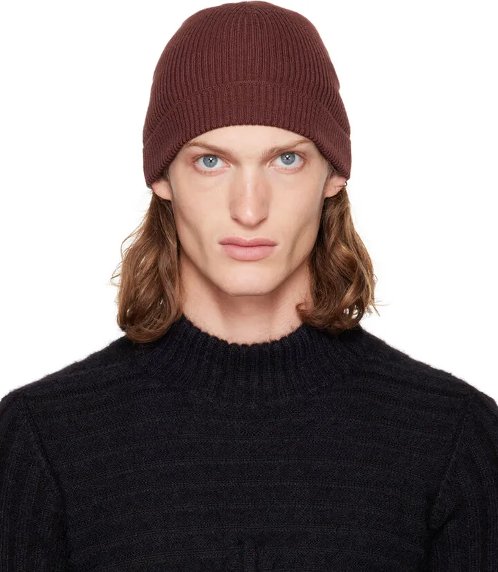 Rick Owens Brown Virgin Wool Beanie