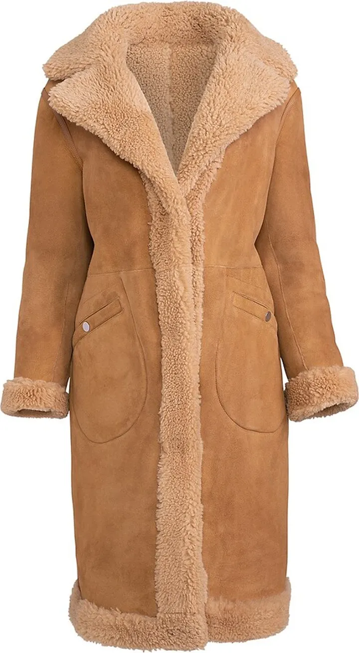 Notch Lapel Reversible Shearling Coat