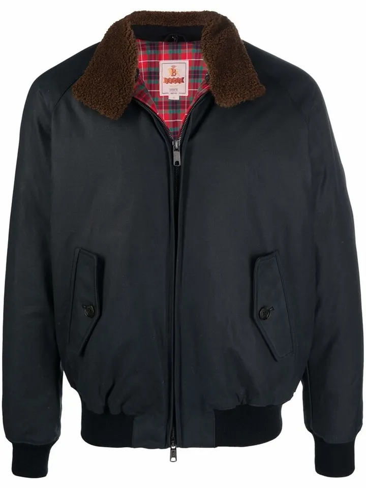 Faux-Shearling Lined Bomber Jacket