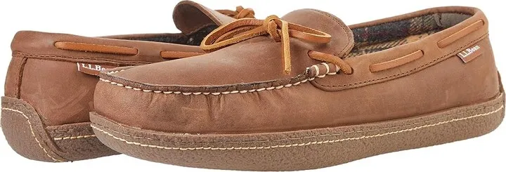 L.L.Bean Hand Sewn Slippers Flannel-Lined (Acorn) Men's Shoes