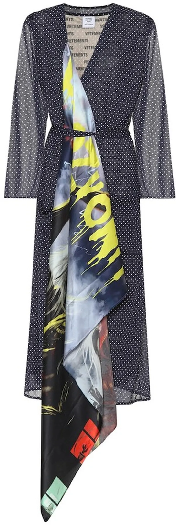 Mixed print midi dress