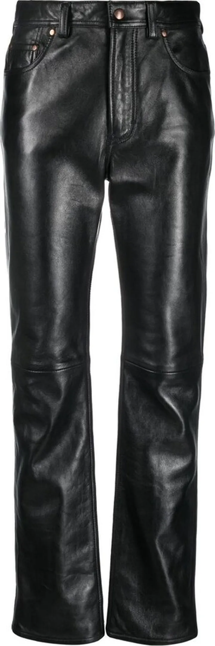 High-Waisted Leather Trousers