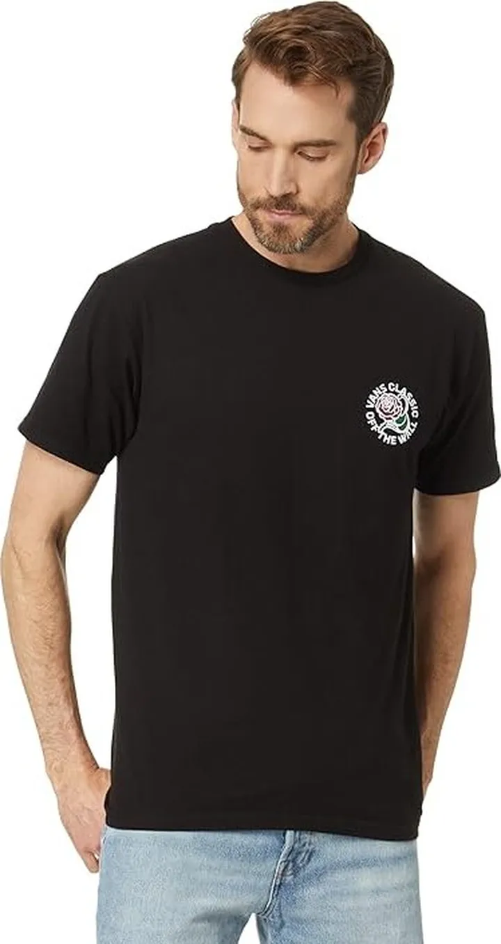 Vans Tried and True Rose Short Sleeve Tee (Black) Men's Clothing