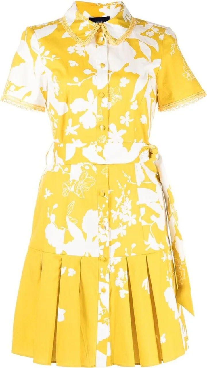 Floral-Print Button-Down Dress