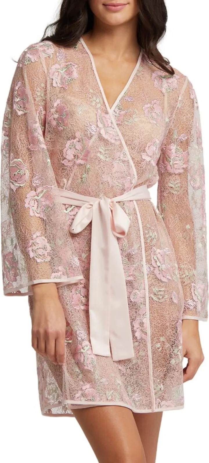 Michelle Sheer Floral Lace Robe