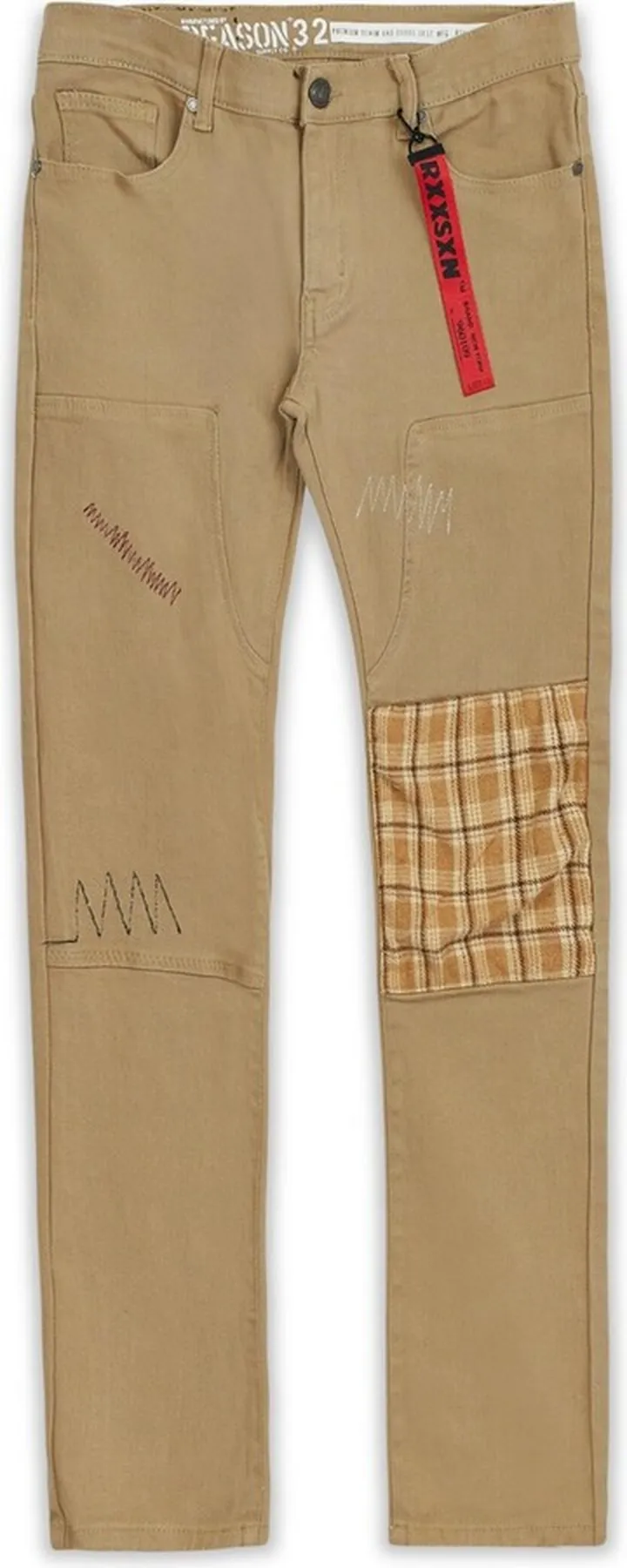 Reason Men's Applique Skull Skinny Fit Jeans