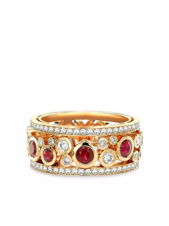 18kt rose gold Bubble ruby diamond dress ring